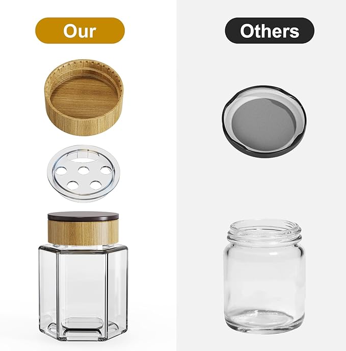 Set of 18 Magnetic Glass Spice Tins with 100 Preprinted Seasoning Label Stickers (Include Black Metal Wall-Plates)