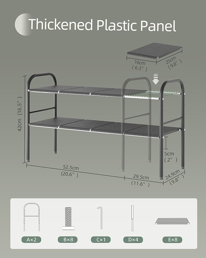 NETEL Under Sink Organizers and Storage, 2 Tier Expandable Under Cabinet Organizer Shelf with 8 Removable Panels,Expandable Shelf for Cupboard,Kitchen,Bathroom,Shoe Storage Rack