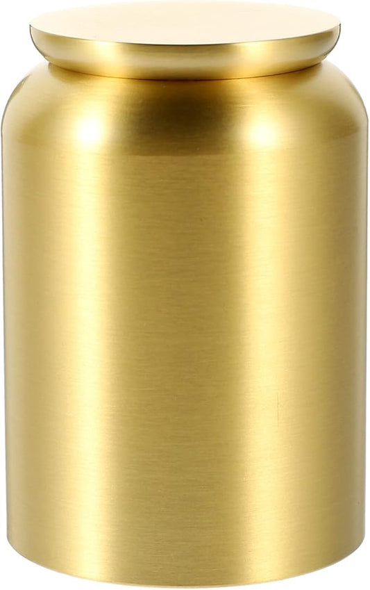 Copper Canister Tea Storage Jar Kitchen Food Canister Brass Tea Can Storage Tank Airtight Sealing Jars for Coffee Bean (Bottle Mouth: 3.2CM, Height: 6.7CM)