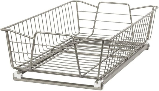 ClosetMaid 11 in. Pull Out Cabinet Organizer, Heavy Duty, Slide Out Pantry Shelves Drawers for Kitchen, Bathroom, Nickel