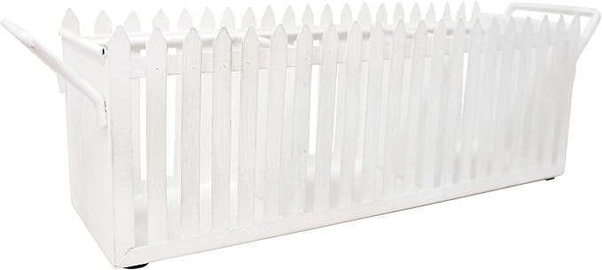 Boston Warehouse White Picket Fence Flatware Caddy