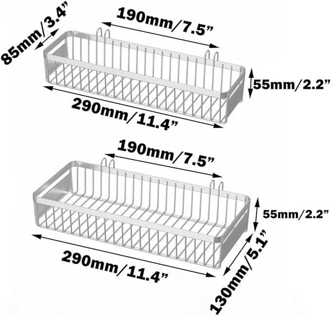 Sturdy 304 Stainless Steel Flatware Organizers with Hooks, 2 Pcs Drawer Silverware Organizer for Chopsticks/Spoon/Fork/Knife, Large and Small