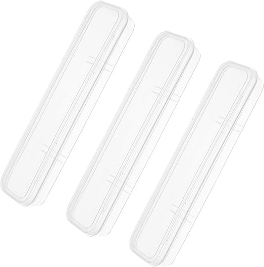 3Pcs Travel Tableware Storage Box Transparent Simple Utensil Holder with Lid Silverware Set Portable Chopstick Spoon Fork Utensil Case For Lunch Bag