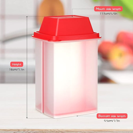 Chengu 3 Pieces Jalapeno Pickle Containers with Strainers Square Dispensers Free Storage of Condiment Food Pickle Holder with Easy to Open Lid Design for Pickled Kitchen Tools(Red)
