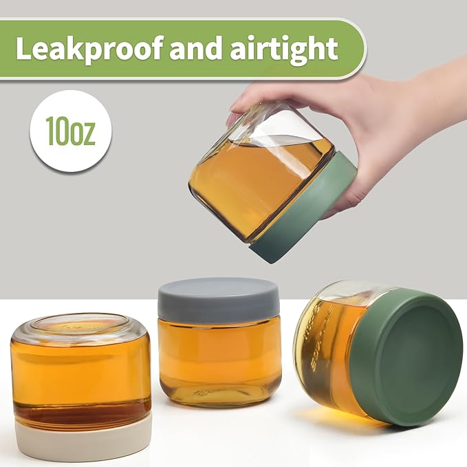 10 oz Glass Jars with Lids Meal Prep Portion Control Containers Pudding Yogurt Overnight Oats Salad Snack Cereal Candy Food Storage Cups Bowls Airtight