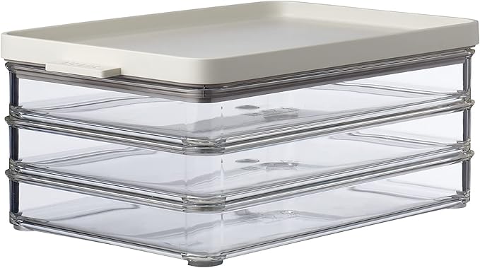 Mepal Omnia Food Storage Box with Lid Set of 3 | 17oz/500ml | Ideal for Cold Cuts, Cheese, and More | Stackable design | Nordic White | BPA-Free | Made in Holland