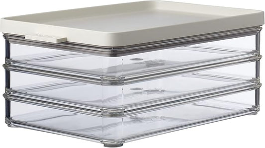 Mepal Omnia Food Storage Box with Lid Set of 3 | 17oz/500ml | Ideal for Cold Cuts, Cheese, and More | Stackable design | Nordic White | BPA-Free | Made in Holland