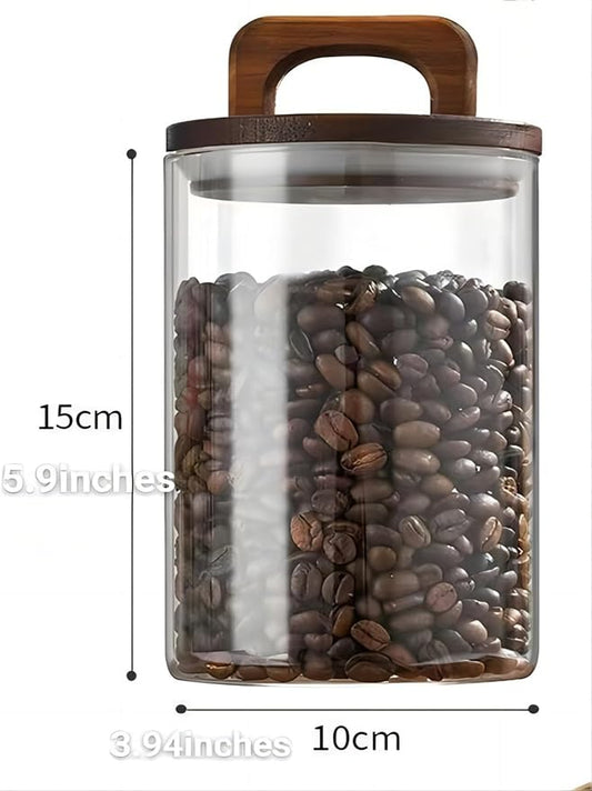Glass Storage Jars,Clear Glass Jars with Bamboo Lids, Glass Containers,S Kitchen Containers，Glass Food Storage Jars for Candy,Cookie,Rice,Sugar,Flour,Pasta,Nuts,Salad and Spice Jars