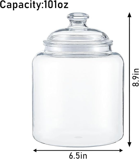 Acrylic Airtight Cookie Jar Apothecary Jar with Lid,Ideal Food Storage Jar Pantry Canister Decorative Storage canisters Jar with lids for Kitchen,Home,Bathroom,Wedding Decor,101OZ