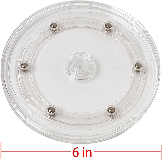 6" Lazy Susan Turntable Acrylic Ball Bearing Rotating Tray for Spice Rack Table Cake Kitchen Pantry Decorating TV Laptop Computer Monitor