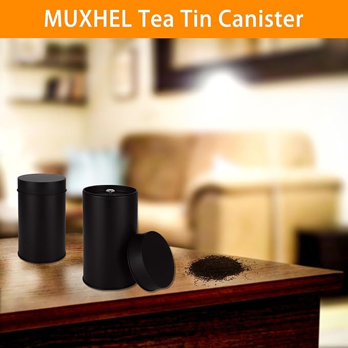 12 Pcs 16 oz Tea Tins for Loose Tea, Tea Canister with Lid Double Sealed, Metal Tin Container for Loose Leaf Tea Storage, Coffee, Sugar
