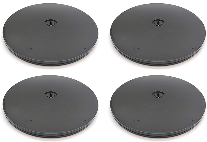Cake Lazy Susan Turntable,4-Pack,8 INCH,Susenya Acrylic Lazy Susan Turntable Organizer Revolving Display Base Acrylic for Spice Rack Table Kitchen Pantry Decoration Black