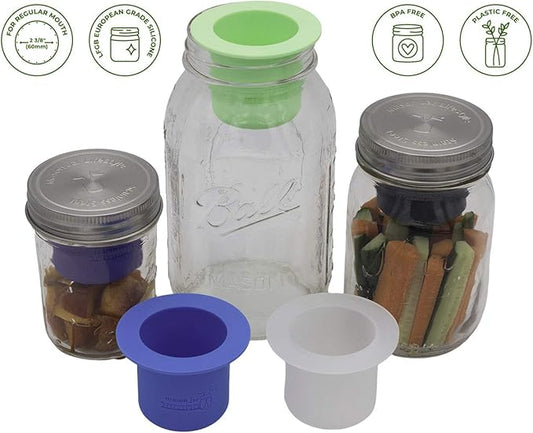 Mason Jar Lifestyle Divider Cup For Salads, Dips, and Snacks. Plastic Free Bento Lunch Container (Ultra Violet, Regular Mouth)