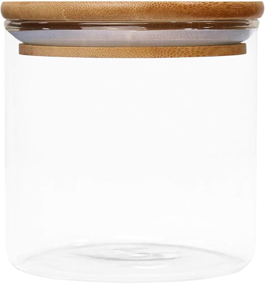 Blue Donuts 16 Oz Food Storage Containers with Lids Airtight - Glass Kitchen Canisters, Glass Containers for Food Storage with Lids, Airtight Food Storage Containers for Pantry, 500 ML Clear Jars