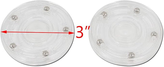 4Pcs 3-Inch Plastic Turntable Acrylic Turntable Organizer Bearings Hardware for Kitchen Spice Rack Table Cake (Clear)