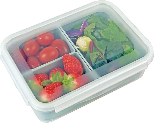 carrotez Food Storage Container with 3 Removable Compartments, Food Prep Container with Airtight Lids, Portion Control Container, Reusable, BPA Free, 6.3 Cup (1500ml)