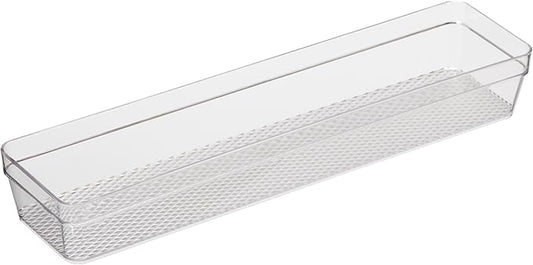Oggi Clear Drawer Organizer - 3" X 12.5" - Ideal for Organizing Kitchen Drawers, Office, Desk, Silverware, Kitchen Utensils, Cosmetics and Bathrooms