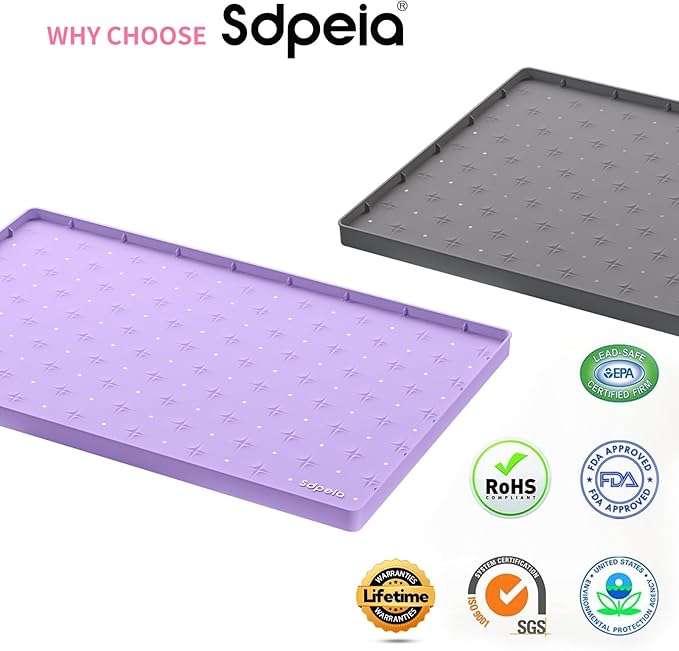 Sdpeia Under Sink Mat for [22" x 22"] Cabinet, Upgraded Silicone Waterproof Mat Kitchen Cabinet Liner Cabinet Protector Kitchen Organizers and Storage