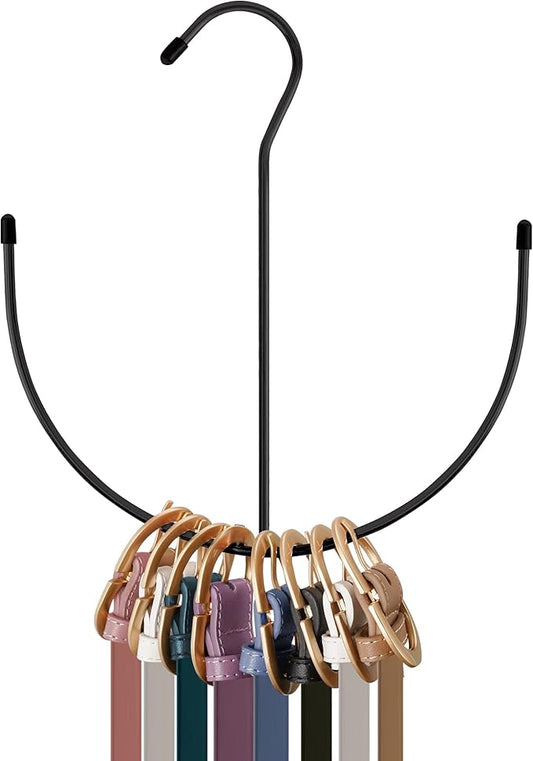 ZEDODIER Belt Hangers, Belt Rack Black Closet Accessories Organizers, Closet Organizer Hook Rack for Belt, Ties, Scarves, Camisoles, Hats, Bras, Shoes