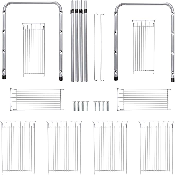 Flagship 2 Tier Under Sink Organizers and Storage Rack Expandable Cabinet Shelf Rack for Kitchen Bathroom Silver (16-25 inches)
