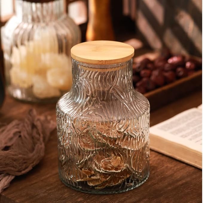 Vintage Large Glass Storage Jar, 59 FL OZ Glass Food Storage Containers (59oz-1pack)