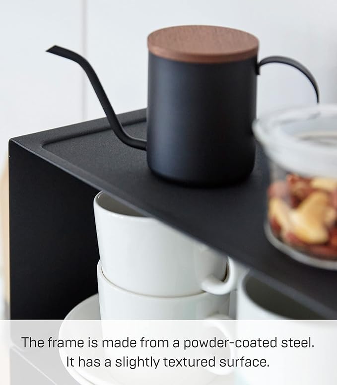 Yamazaki Home Tower Stackable Kitchen Rack - Storage Organizer Counter Shelf - Small - Steel - Stack Up To Two