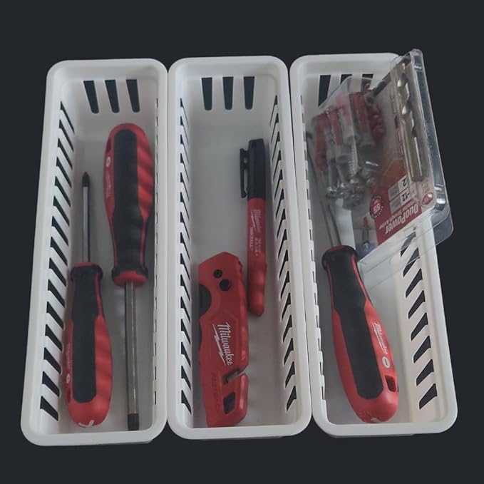Storage Trays For Organizing Drawers Kitchen Storage Baskets Garage Containers Set Of 6 Slim Plastic Stoarge Trays
