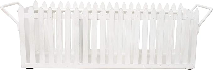 Boston Warehouse White Picket Fence Flatware Caddy