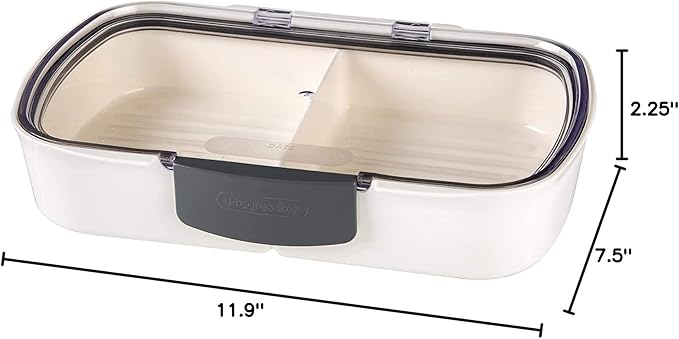 ProKeeper Split Deli Food Storage Container with Air-Tight Silicone Seal and Dry Erase Compatible Lid