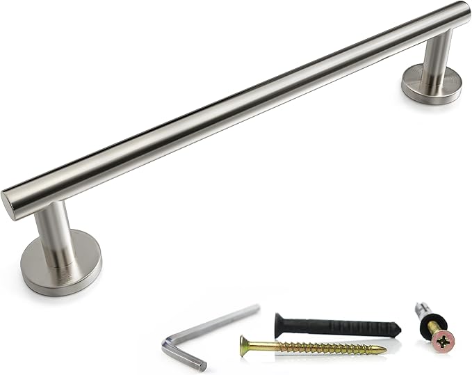 16 Inch Bathroom Towel Bar Brushed Nickel – SUS304 Stainless Steel Wall Mounted Towel Rod, Rustproof Hand Towel Bar, Modern Bathroom Towel Rack, Towel Racks for Bathroom Wall Mounted