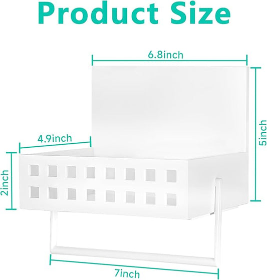 2 Pack Magnetic Spice Storage Rack Organizer for Refrigerator with Towel Bar, 4.9"W Holds Large Jars of Jam, Condiments, Magnetic Spice Rack for Stove and Oven, 4 Magnents and Sticker No Falling Off