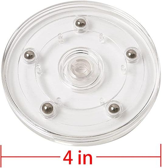 4" Lazy Susan Turntable Acrylic Ball Bearing Rotating Tray for Spice Rack Table Cake Kitchen Pantry Decorating TV Laptop Computer Monitor