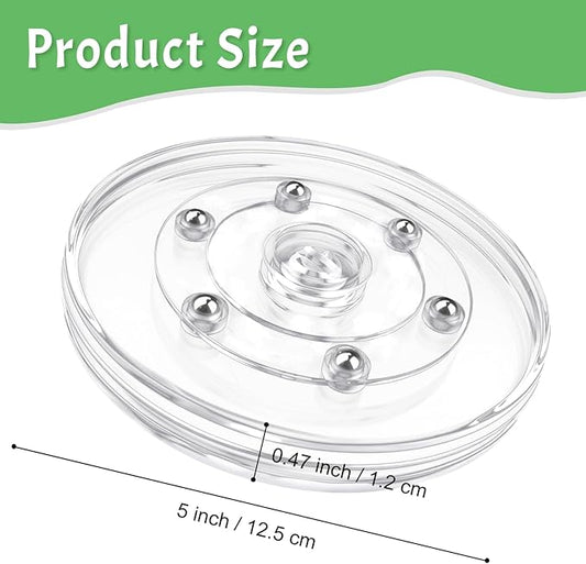 5 inch Clear Lazy Susan Turntable Acrylic Organizer Ball Bearing Swivel Display Base Kitchen Pantry Spice Rack Countertop Cabinet Revolving