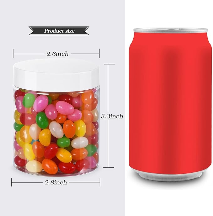 TANGLONG Plastic Jars with Lids, 8 oz Plastic Containers with Lids, Jars with Lids Ideal for Cake Jars Body Butter and Food Storage, Pack of 30