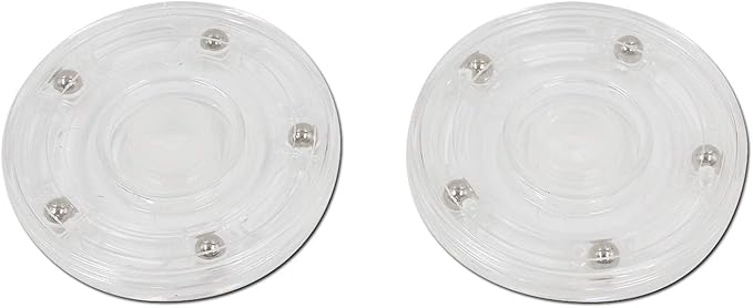 4Pcs 3-Inch Plastic Turntable Acrylic Turntable Organizer Bearings Hardware for Kitchen Spice Rack Table Cake (Clear)