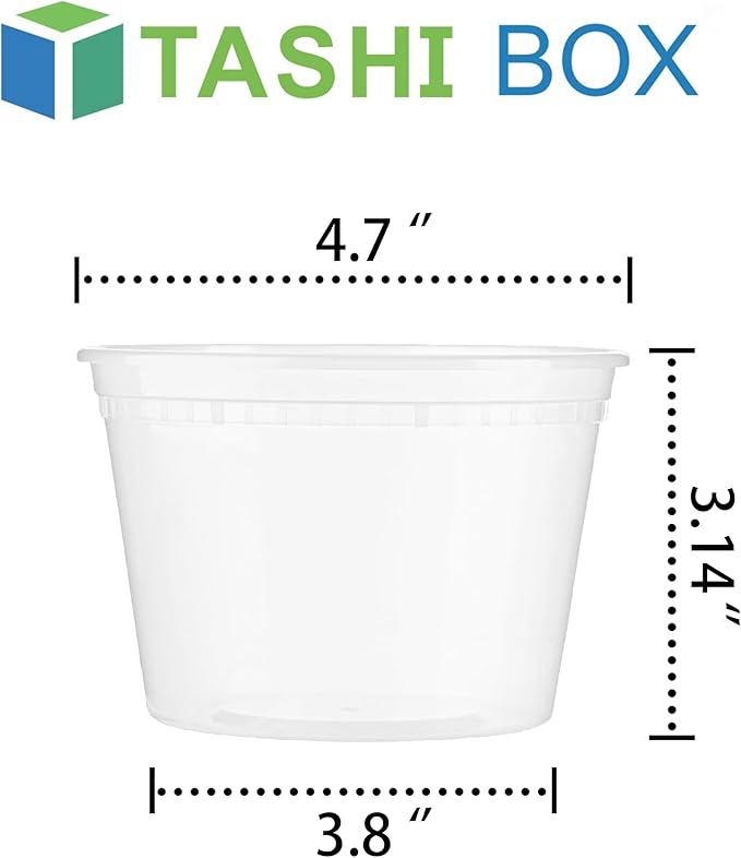 TashiBox [16 oz-36 Sets, Plastic Deli Food Storage Freezer Containers With Airtight Lids，Plastic Microwavable Soup Containers