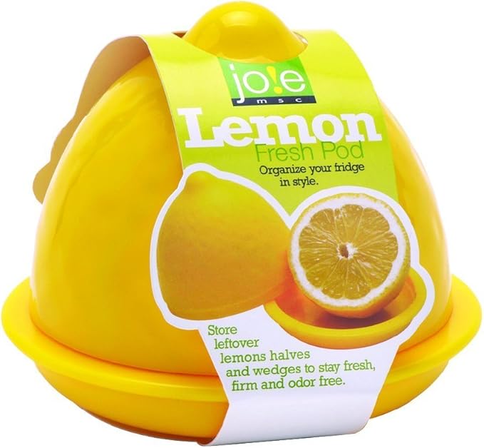 Joie Fresh Pod Lemon Storage Container, Keeps Leftover Half Flavorful and Firm in Fridge, Reusable Kitchen Gadget, BPA Free, Dishwasher Safe