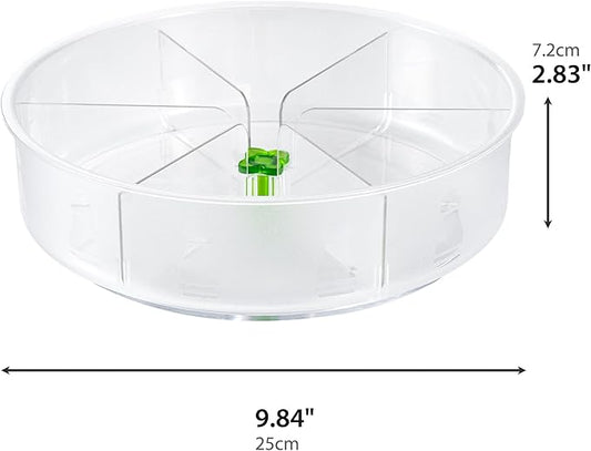 Li&Zhao Lazy Susan Organizer for Cabinet - Round Turntable Organizer 9.8" Fridge Lazy Susan Rotating Organizer Storage for Spice,Makeup,Refrigerator Bathroom Kitchen,Table,Countertop,Pantry