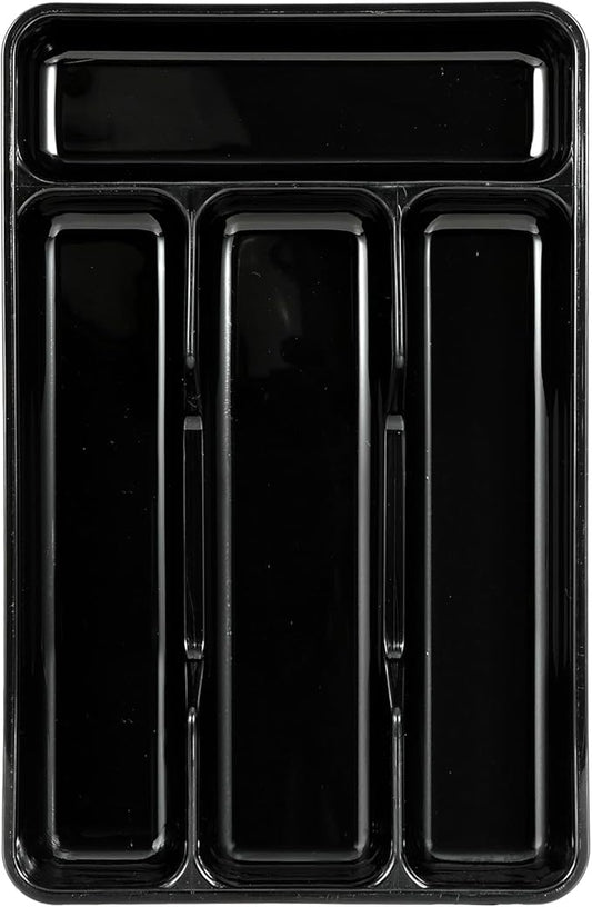 Silverware Drawer Organizer Tray,Mini Classic Organizer for Kitchen Drawers, Utensil Tray and Cutlery Silverware Holder Plastic Drawer Dividers with 4 Slots Multipurpose for Forks, Knives