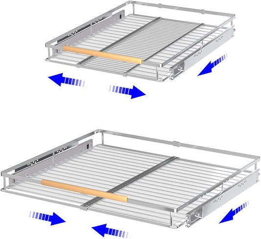 Pull Out Drawer Cabinet Organizer, Expandable Slide Out Storage Shelves - Heavy Duty, Durable and Smooth Slide-Out, 2Pack, L: Cabinet Width: 17"~28" * Depth: 22.5"