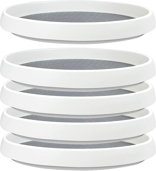 5Pack Non Skid Lazy Susan Turntable,Single Round Rotating Kitchen Spice Organizer for cabinets,Pantry, Bathroom, Refrigerator（10Inch）