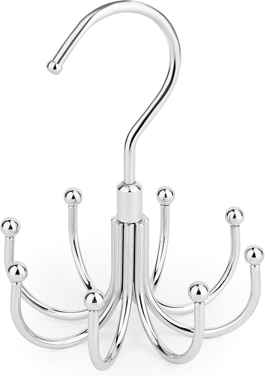 2 Pack Belt Hanger, Space Saving Belt Organizer for Closet, Max 48 Storage Capacity, Rotating Belt Rack Closet Organizers and Storage for Hanging Belt, Ties, Silver