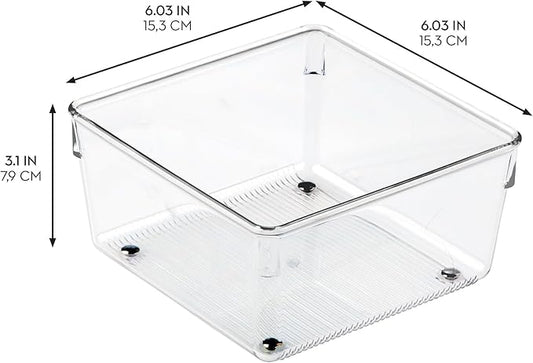 iDesign Recycled Plastic Drawer Organizer Bin - Linus Collection - Clear