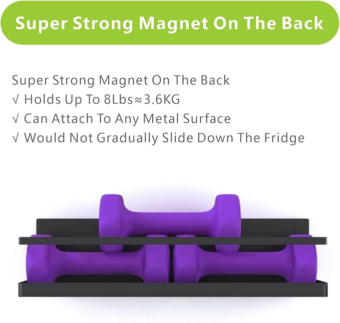 Magnetic Spice Rack for Refrigerator - 4 Pack Black with Magnetic Paper Towel Holder