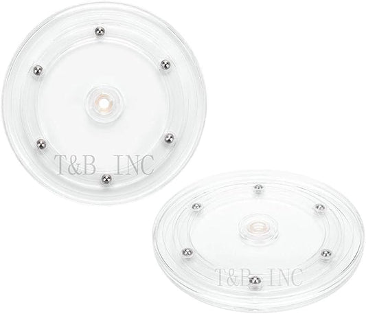 TamBee 2PC 6 inch Lazy Susans Turntable Organizer White Acrylic for Spice Rack Table Cake Kitchen Pantry Decoratin