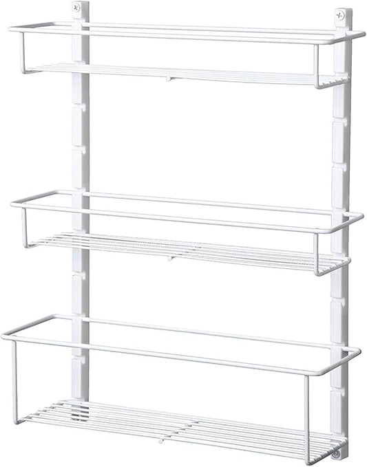 ClosetMaid Adjustable 3 Shelf Spice Rack Organizer Kitchen Pantry Storage for Cabinet Door or Wall Mount with Metal Shelves, White (2 Pack)