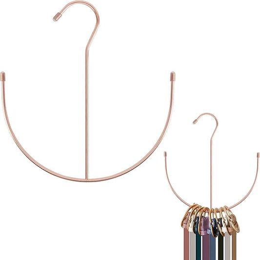 ZEDODIER Belt Hangers, Belt Rack 2 Pack Closet Accessories Organizers, Closet Organizer Hook Rack for Belt, Ties, Scarves, Camisoles, Hats, Bras, Shoes, Rose Gold