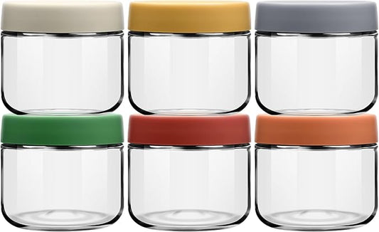 10 oz Glass Jars with Lids Meal Prep Portion Control Containers Pudding Yogurt Overnight Oats Salad Snack Cereal Candy Food Storage Cups Bowls Airtight