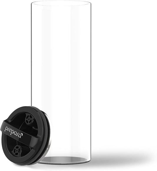 Prepara Evak Compact Glass Food Storage, 46 Ounce, Black