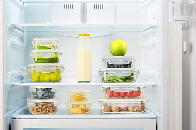 PrepNaturals 13 Pack Glass Meal Prep Containers - Dishwasher Microwave Freezer Oven Safe - Glass Storage Containers with Lids